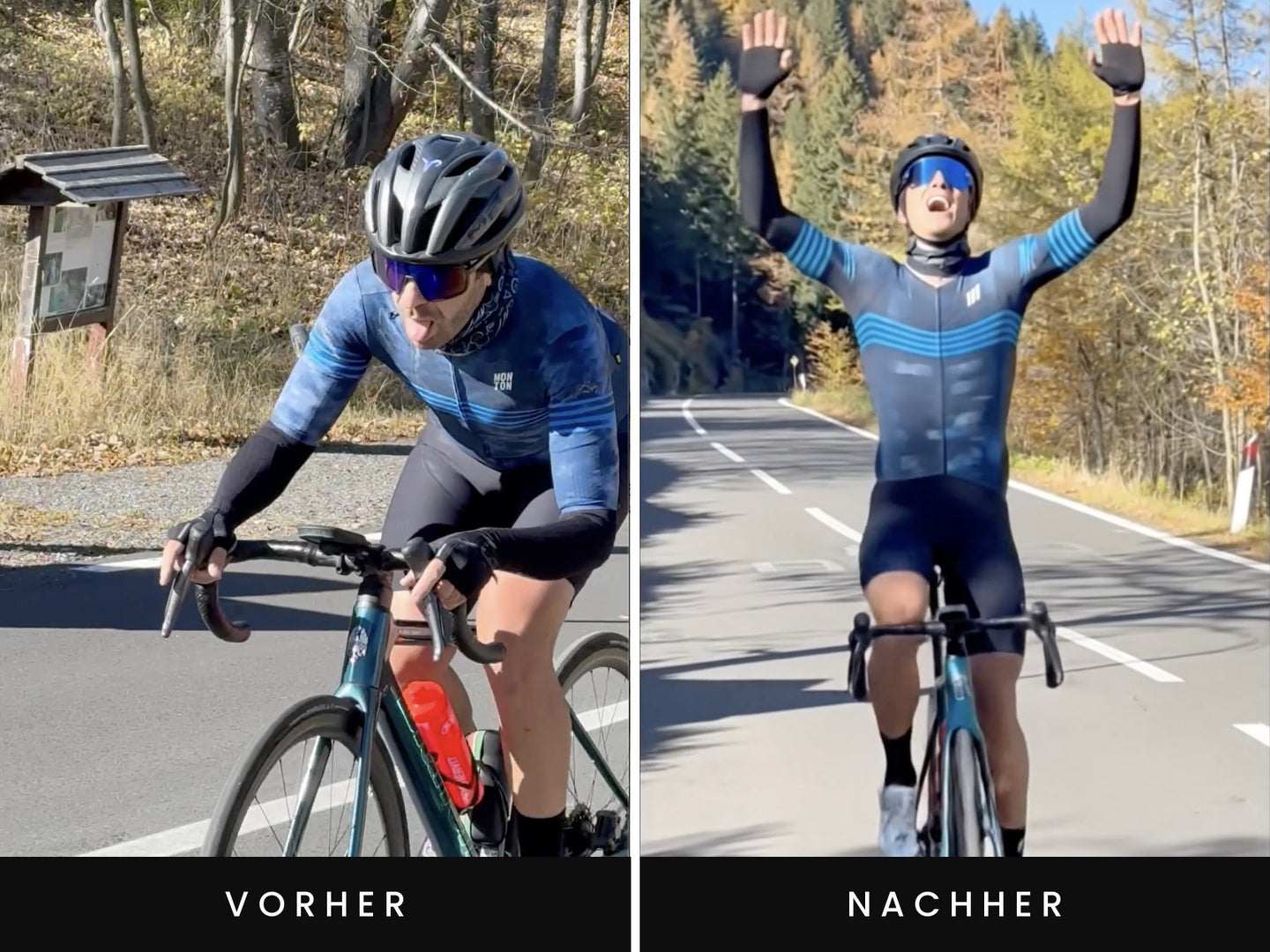 Rennradfahrer Vorher-Nachher Vergleich